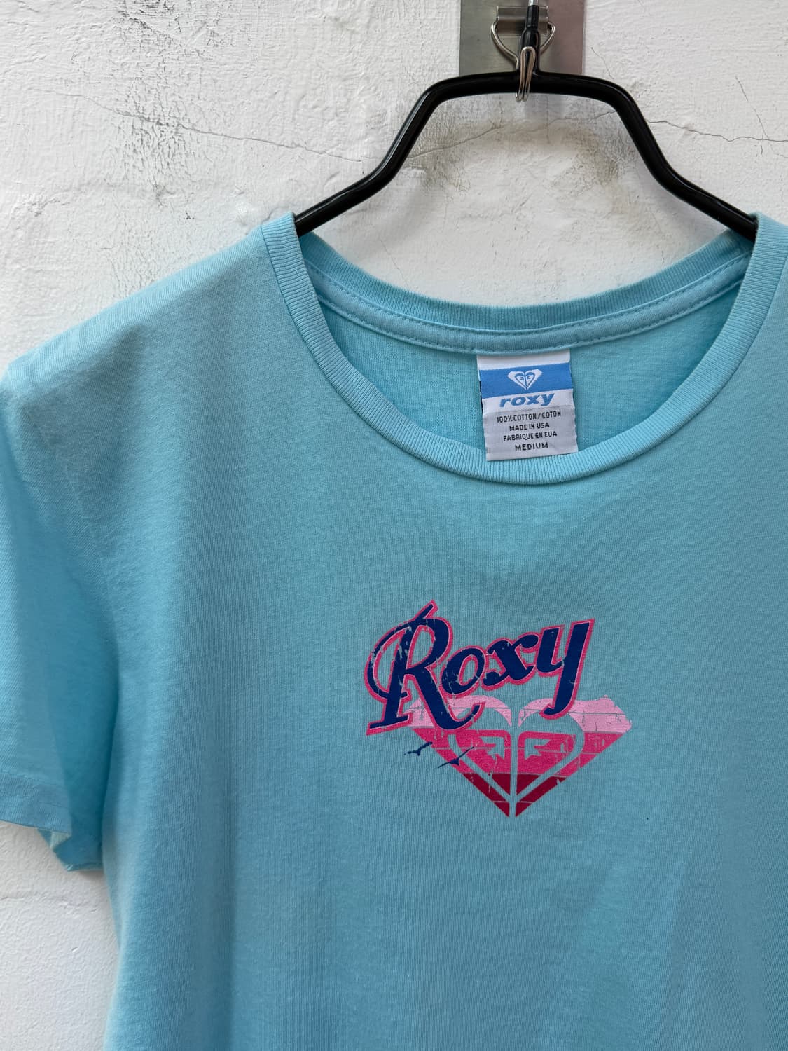 Roxy USA 록시 블루 컬러 크롭 반팔티 M 상품이미지2