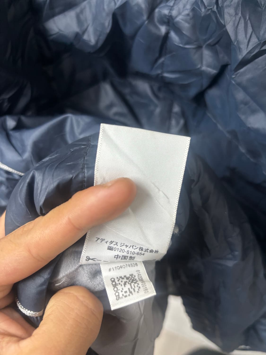 아디다스 네이비 도트패턴 후드 패딩 상품이미지8