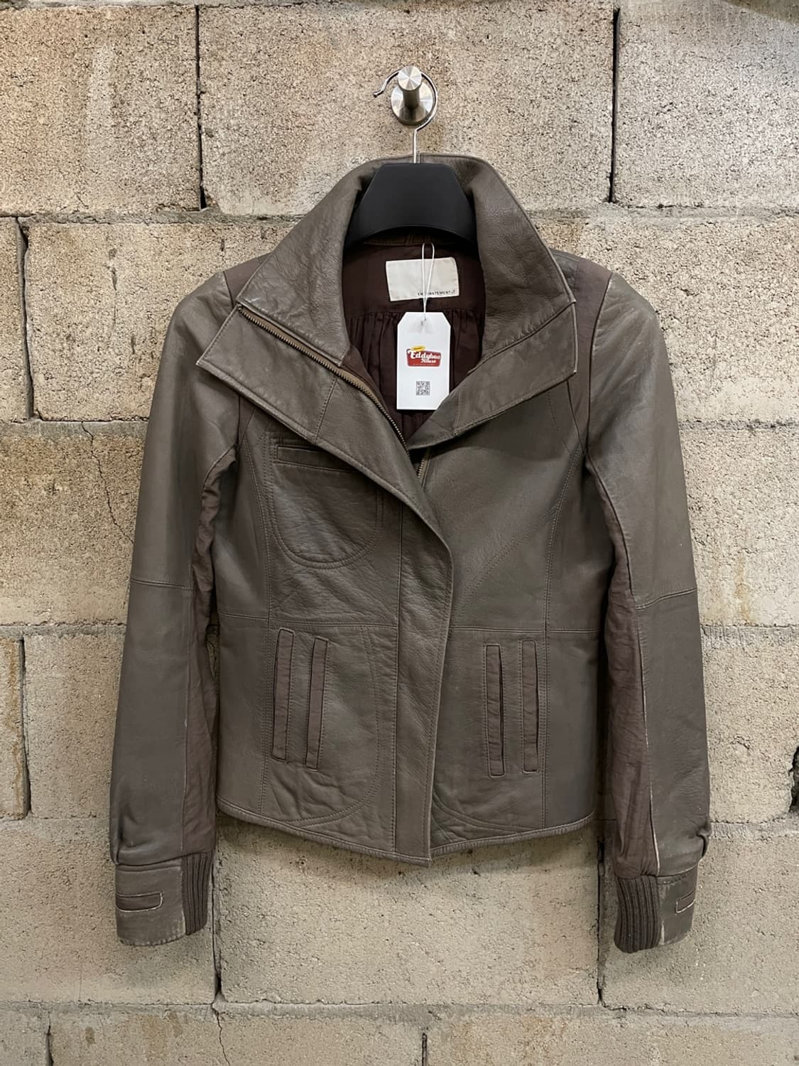 Enchantement High Neck Leather Jacket 상품이미지3