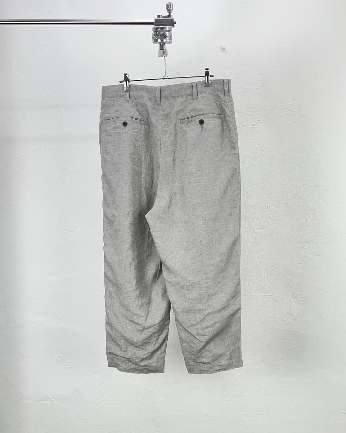 꼼데가르송 옴므 라이트 그레이 리넨 벌룬 투턱 트라우저 팬츠 상품이미지6