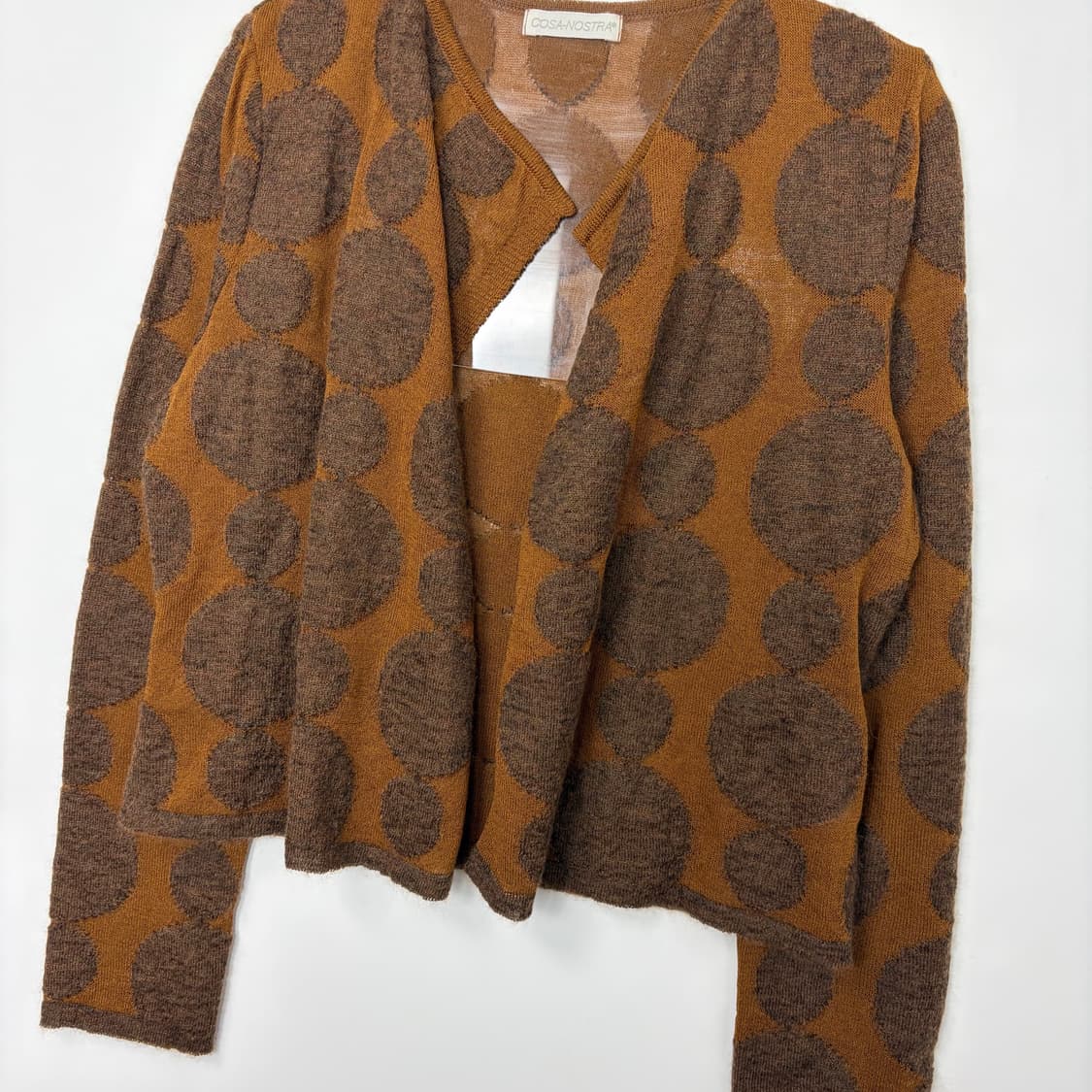  Cosa nostra 코사 노스트라 도트 패턴 오픈 니트 가디건 상품이미지5
