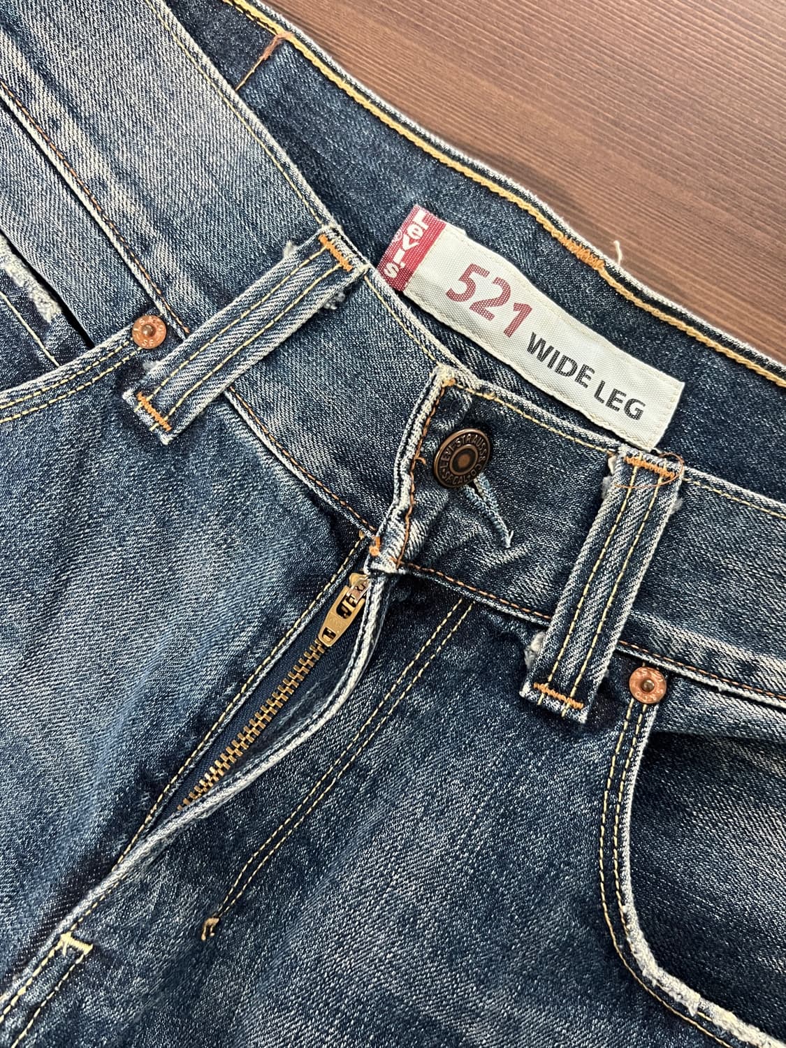 00s Levis 리바이스 521 와이드핏 데님 팬츠 상품이미지5