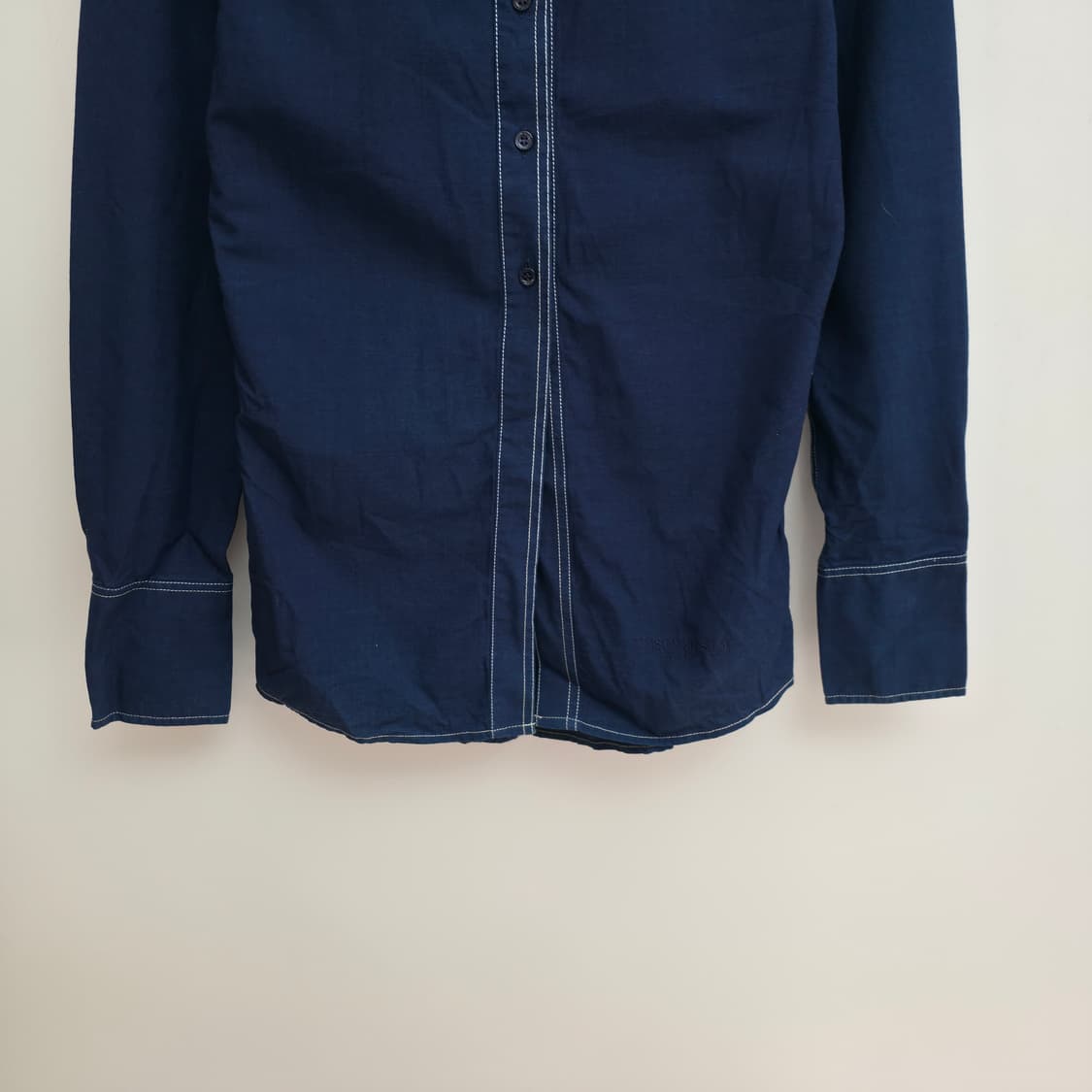 [36] 메종키츠네 스티치 네이비 셔츠 상품이미지3