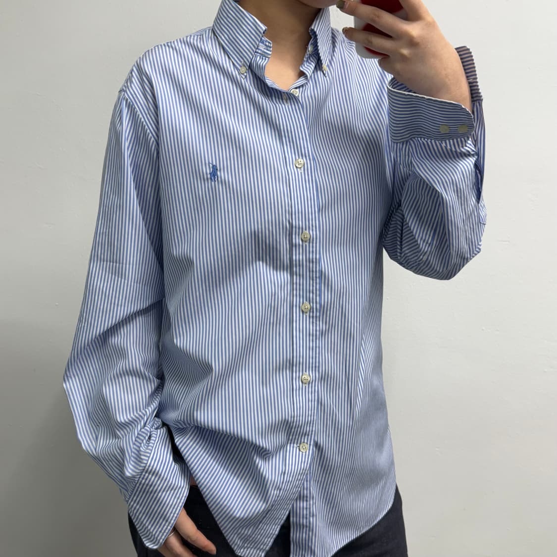 [L] 폴로 스트라이프 셔츠 상품이미지1