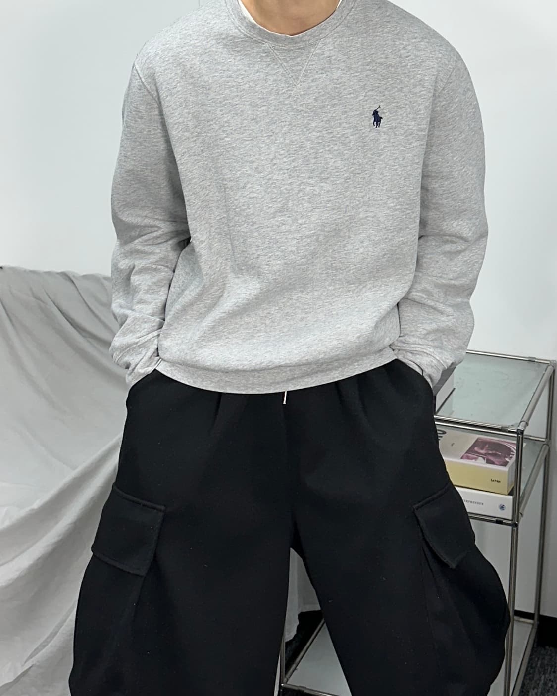 폴로 랄프로렌 블랙포니 그레이 맨투맨 L 상품이미지1