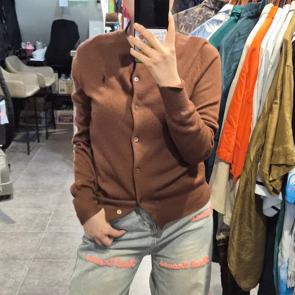 [NO.9] 폴로 긴팔 가디건 브라운 상품이미지2