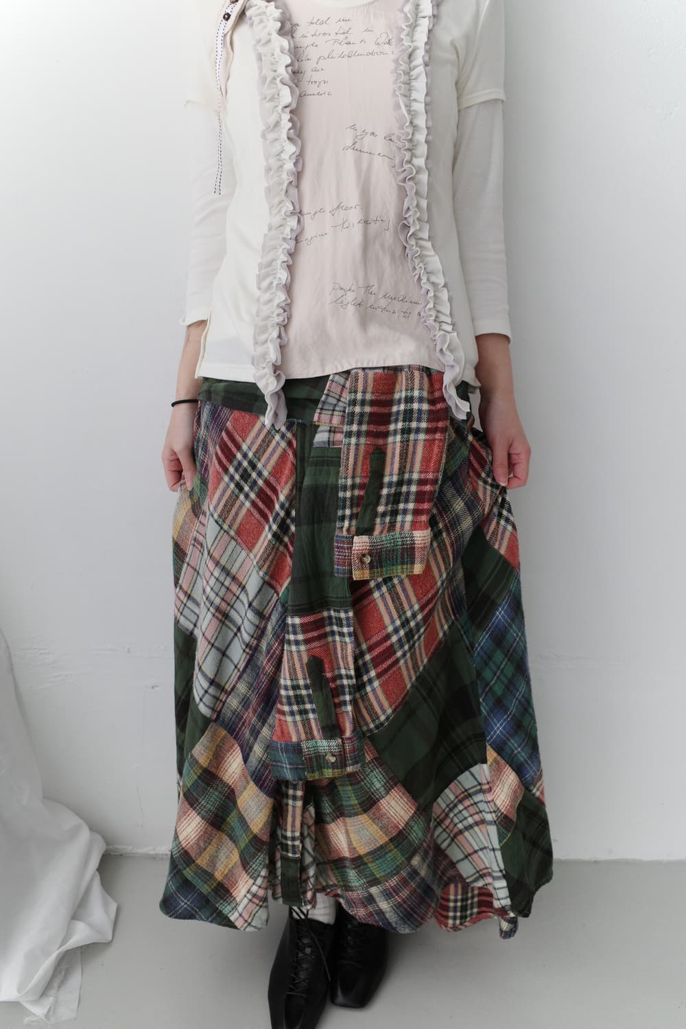 check shirt wrap skirt 상품이미지5