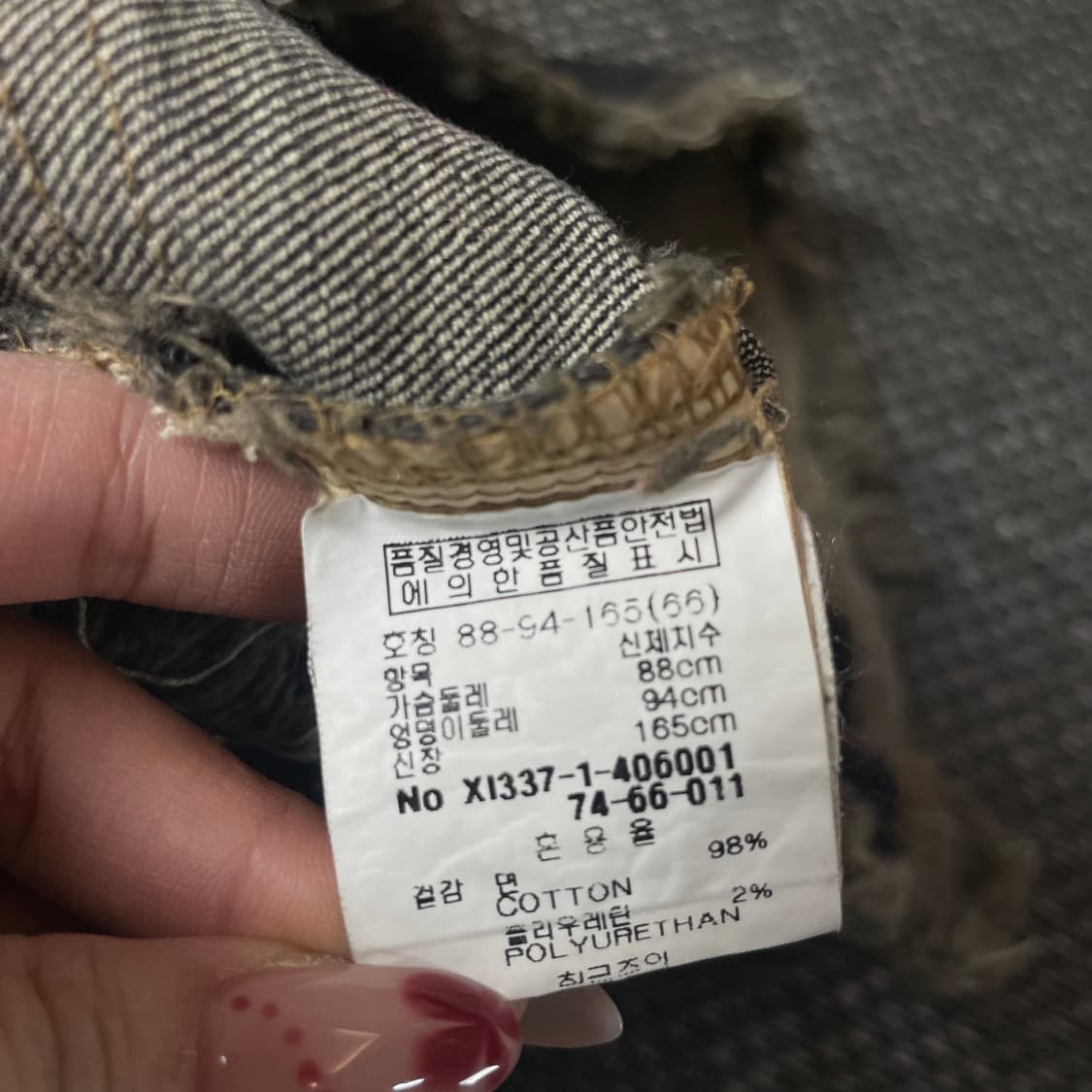 빈티지 그레이 워싱 프린지 큐빅 데님 자켓 상품이미지6