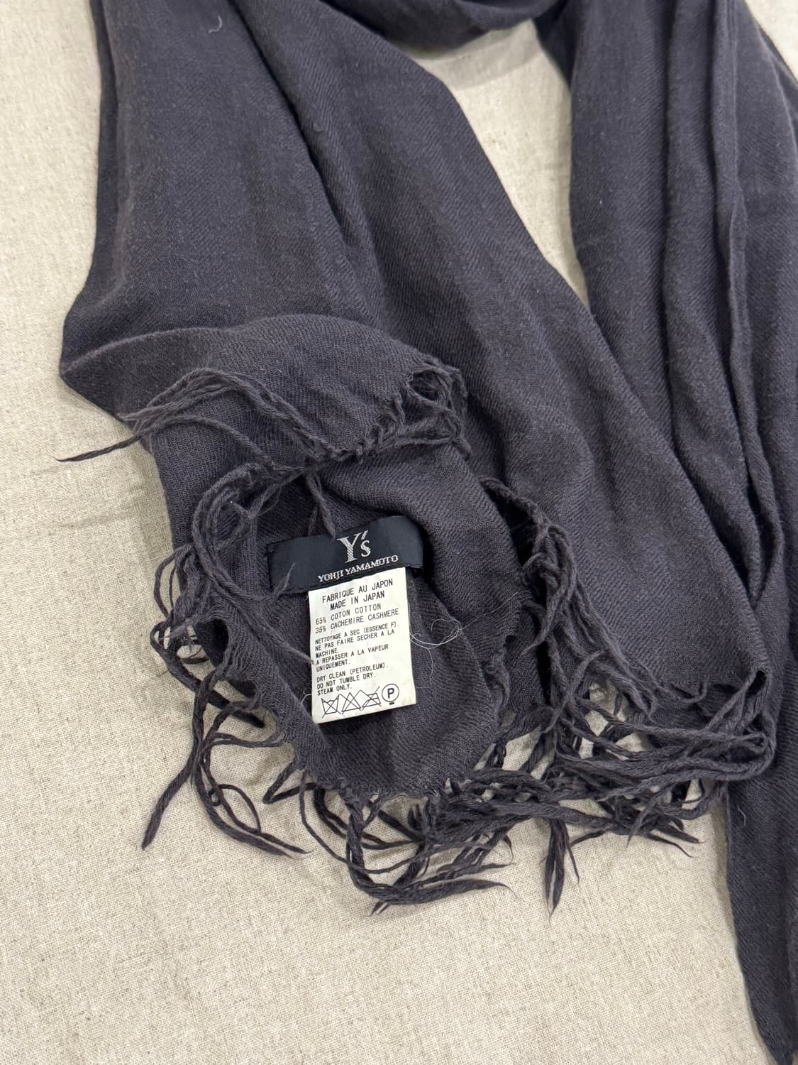 요지야마모토 다잉 코튼 캐시미어 머플러 상품이미지5