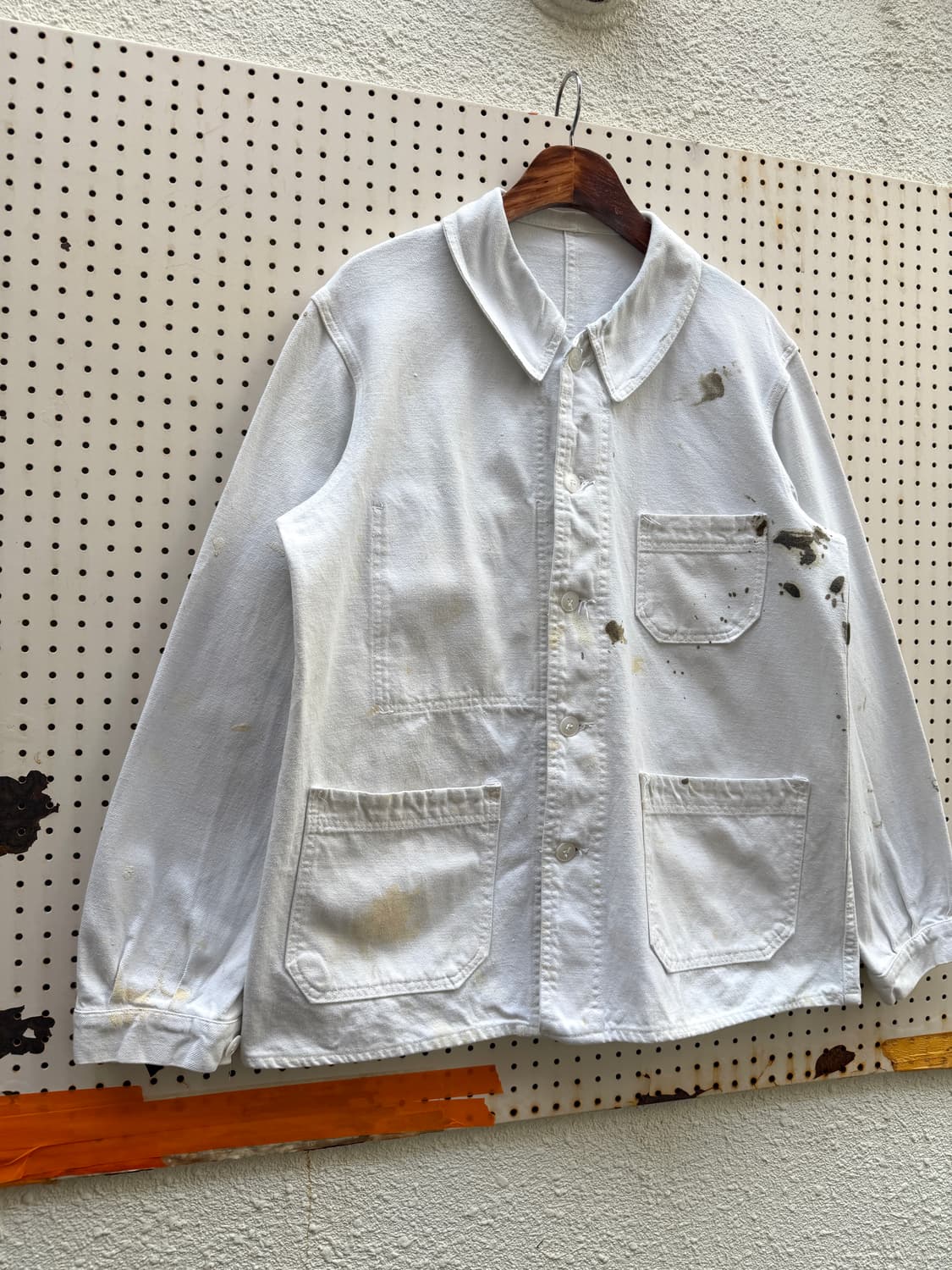 1950s WHITE ROUNDED COLLAR 빈티지 프렌치워크자켓 상품이미지3