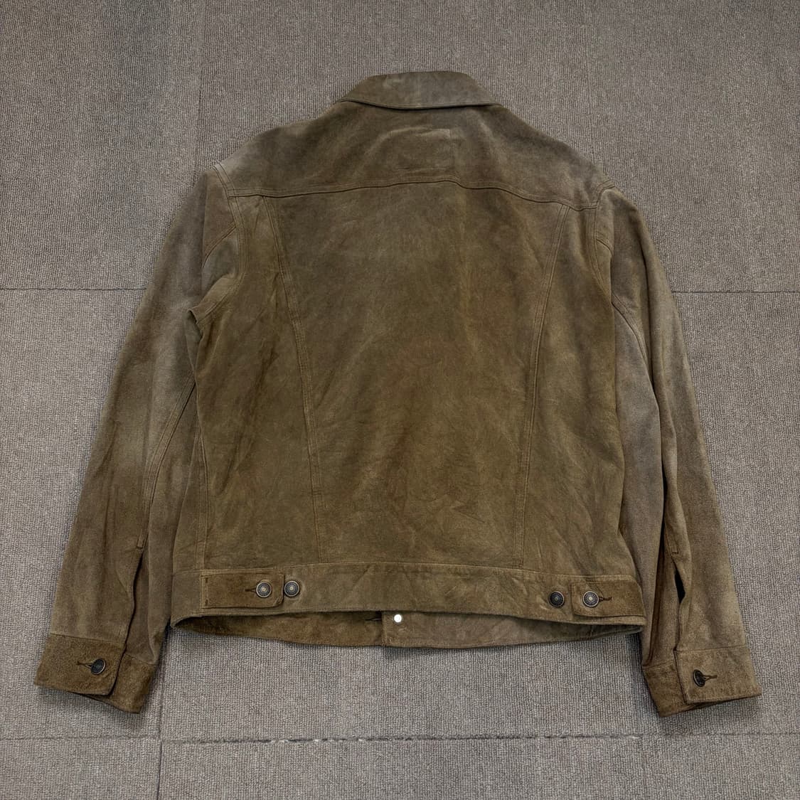 90‘s gap 소가죽 레더 트러커 자켓 m 상품이미지4