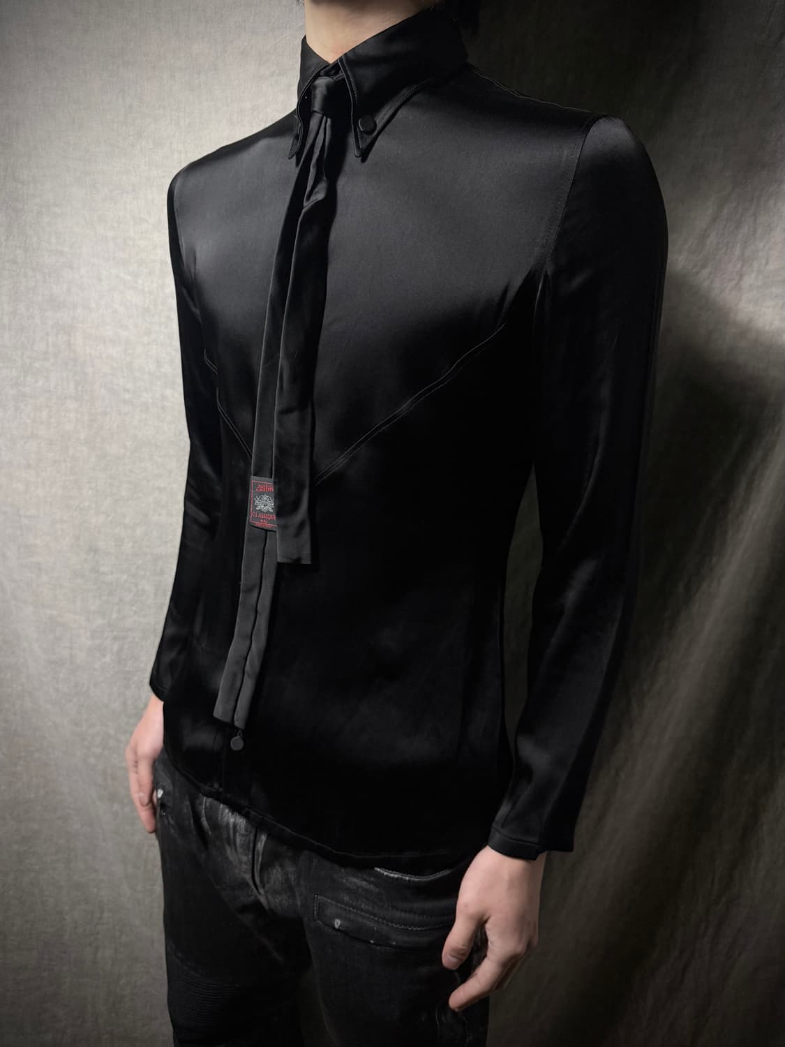 JPG 02SS Classique The Tie Satin Shirt 상품이미지1