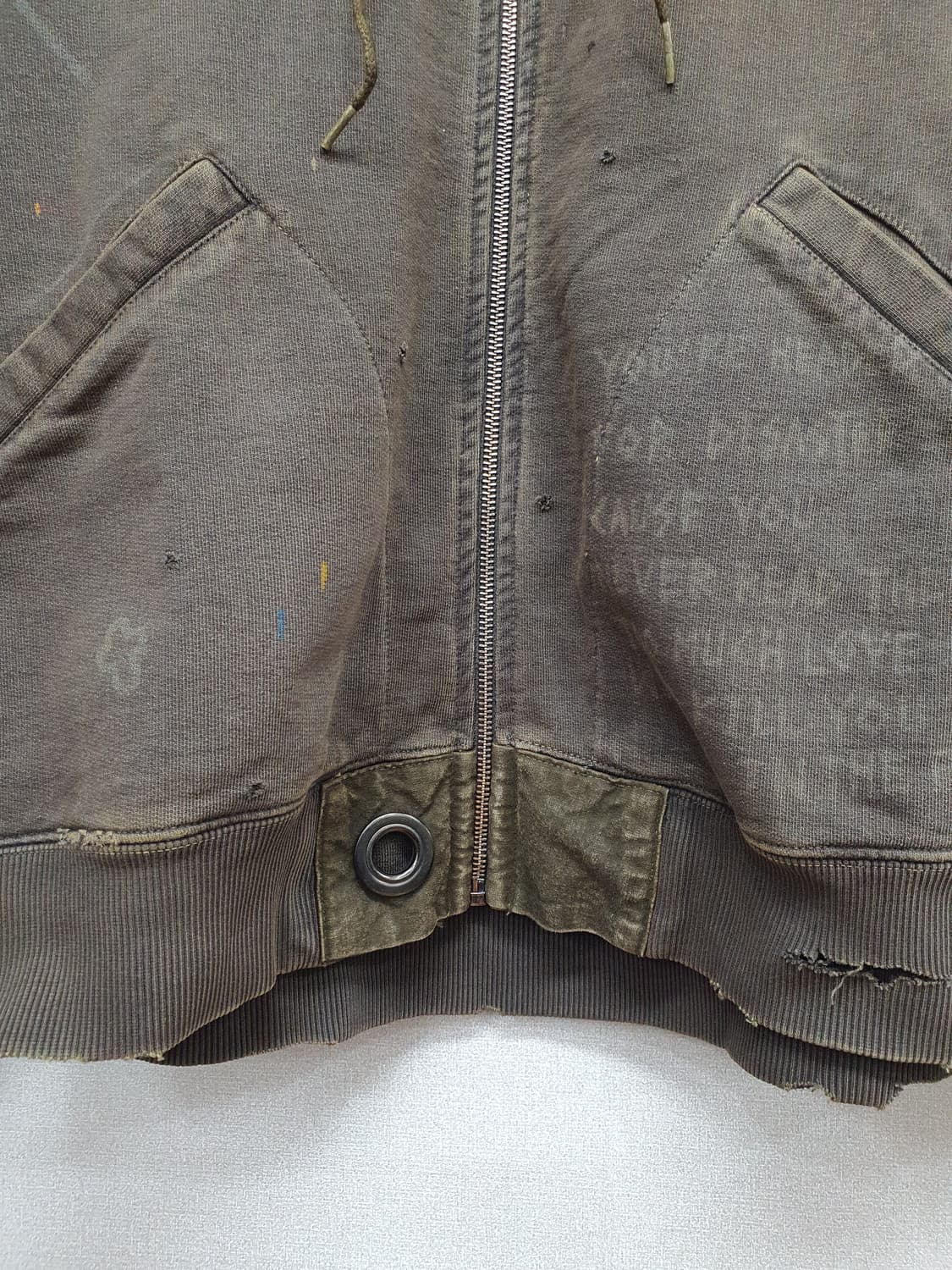 나이젤카본 후드집업 빈티지 커스텀 5[블릿치드 레터링/밀리터리 테이스트] 상품이미지3