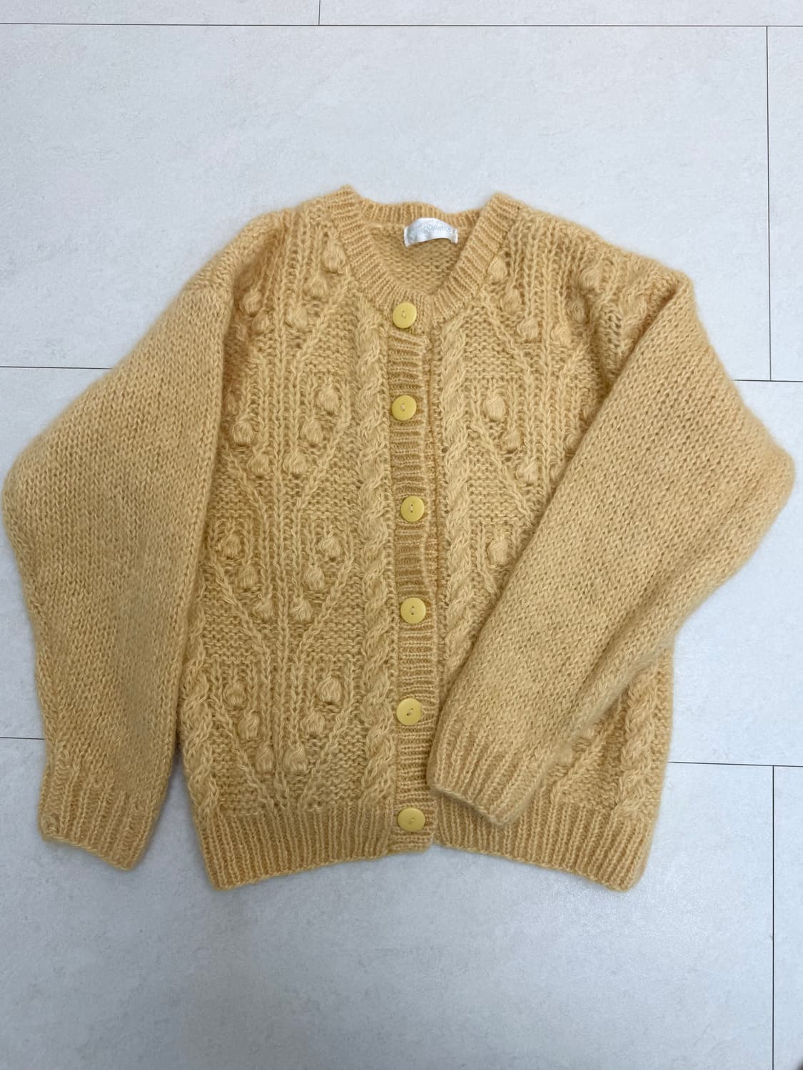 옐로우 니트 가디건 상품이미지1