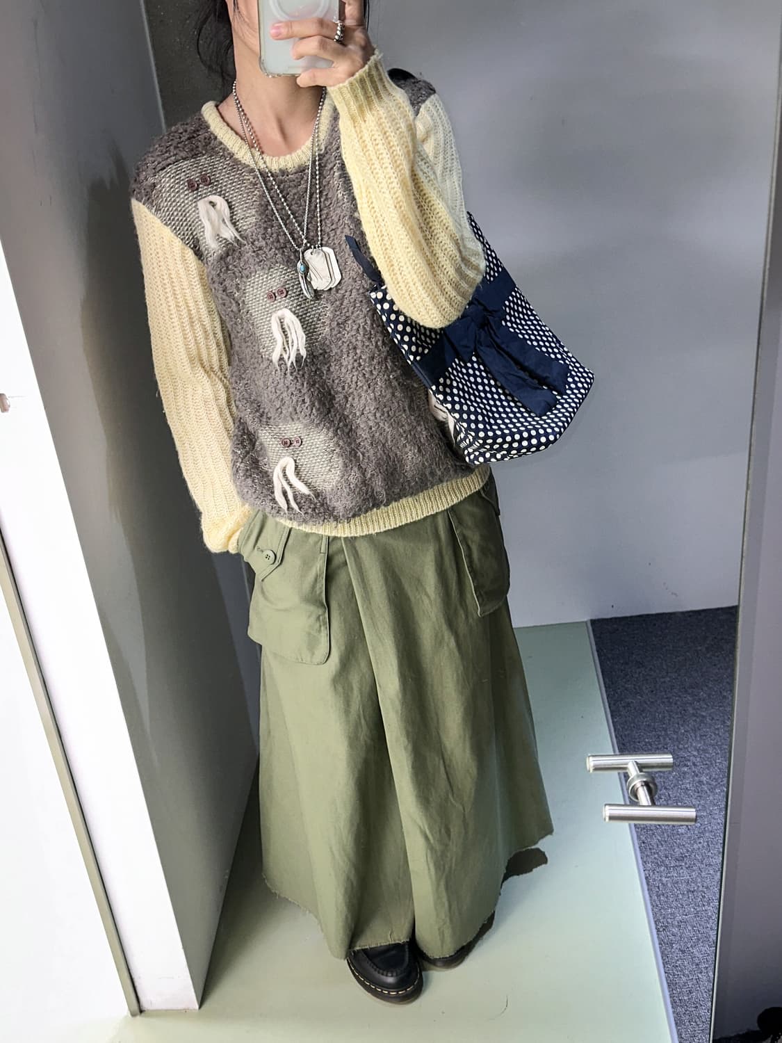 soft khaki wrap maxi skirt 상품이미지3