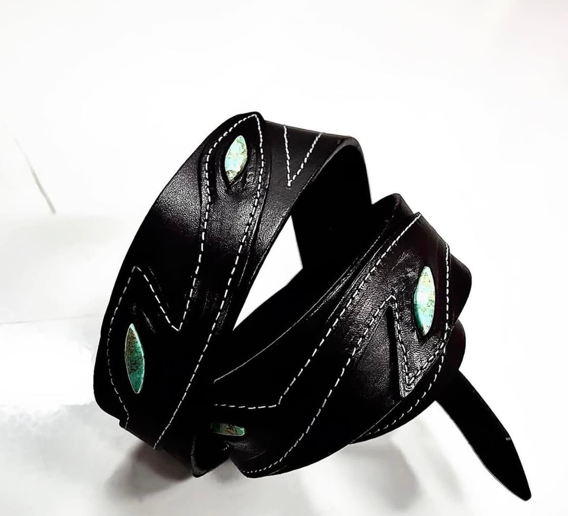 터키석 블랙 풀그레인 블랙 벨트 상품이미지1