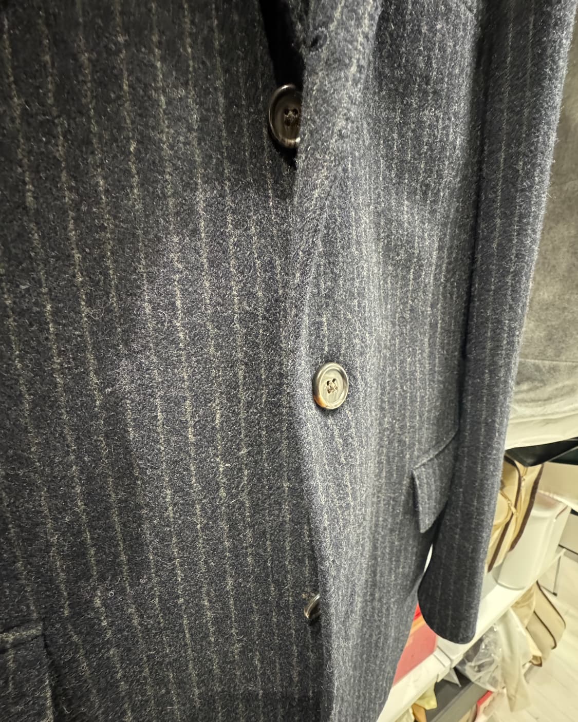 [40R/33-30] 영국제 원단 스트라이츠 울 수트 네이비 상품이미지2