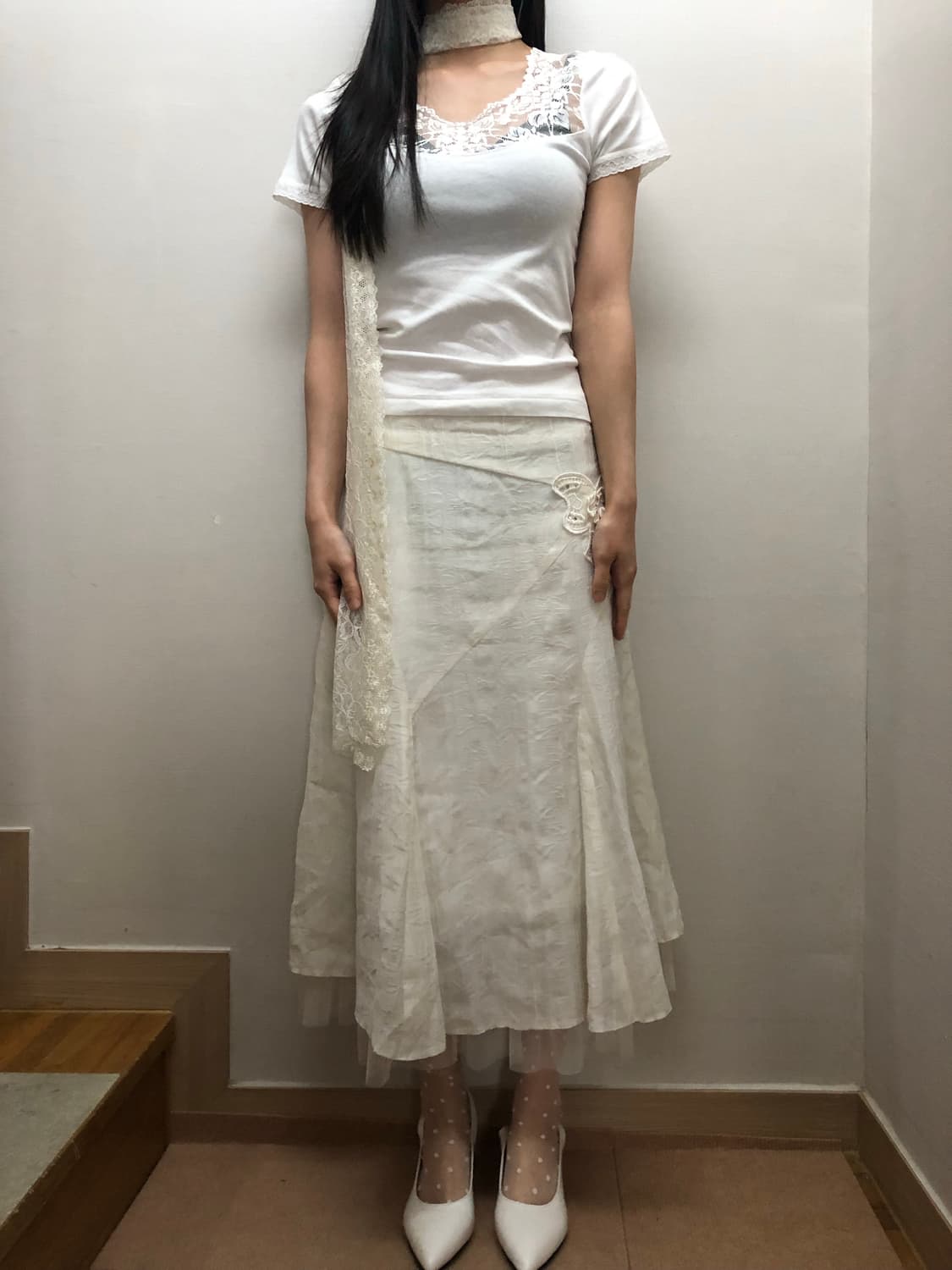 빈티지 화이트 레이스 탑 상품이미지4