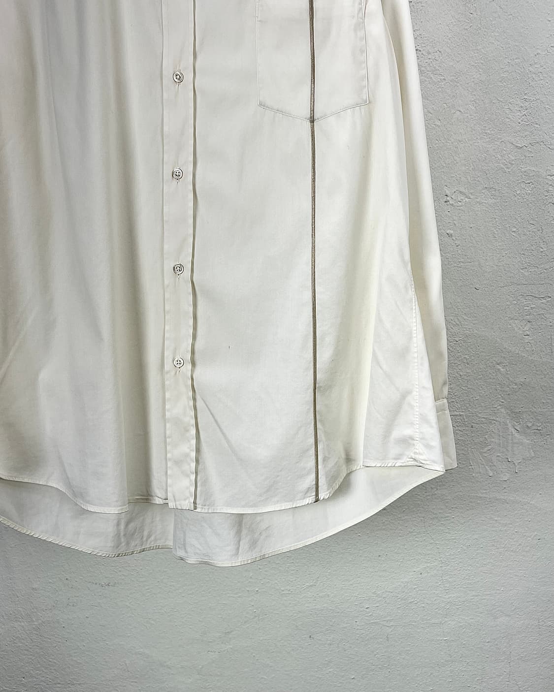 질샌더 화이트 베이직 리넨 포이카 원 포켓 셔츠 상품이미지5