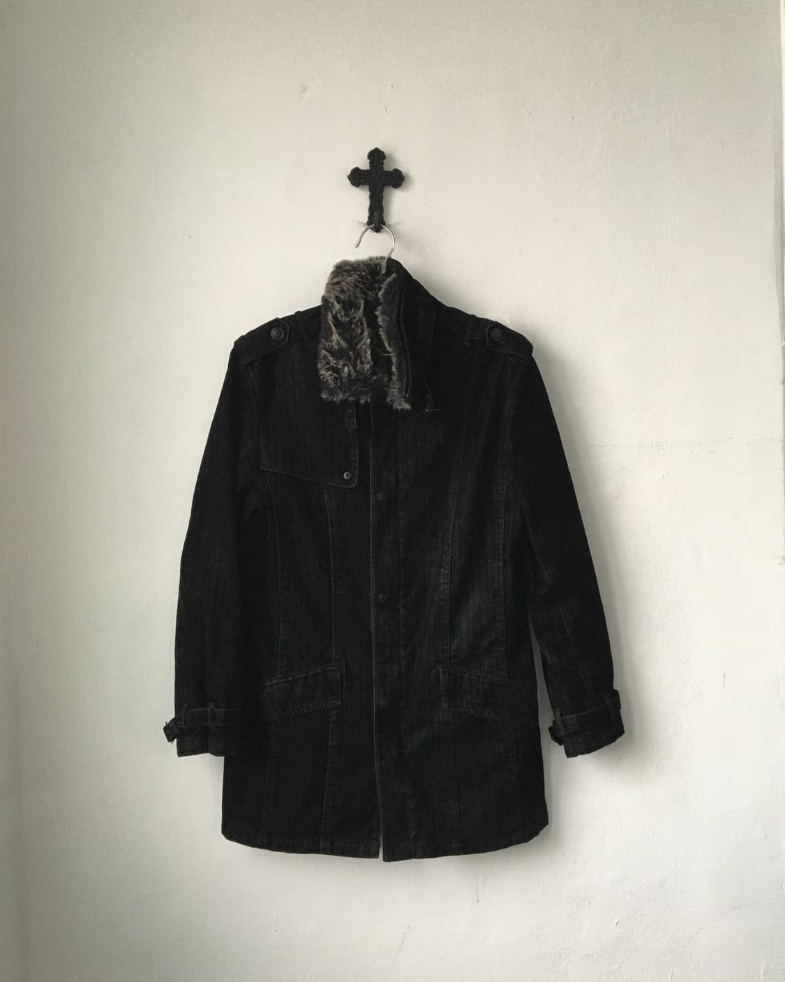 High neck fake fur collar jacket 상품이미지2