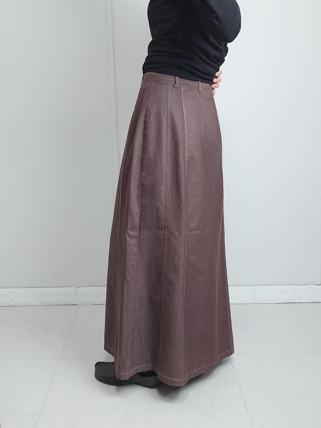 스티치 롱 스커트 상품이미지3