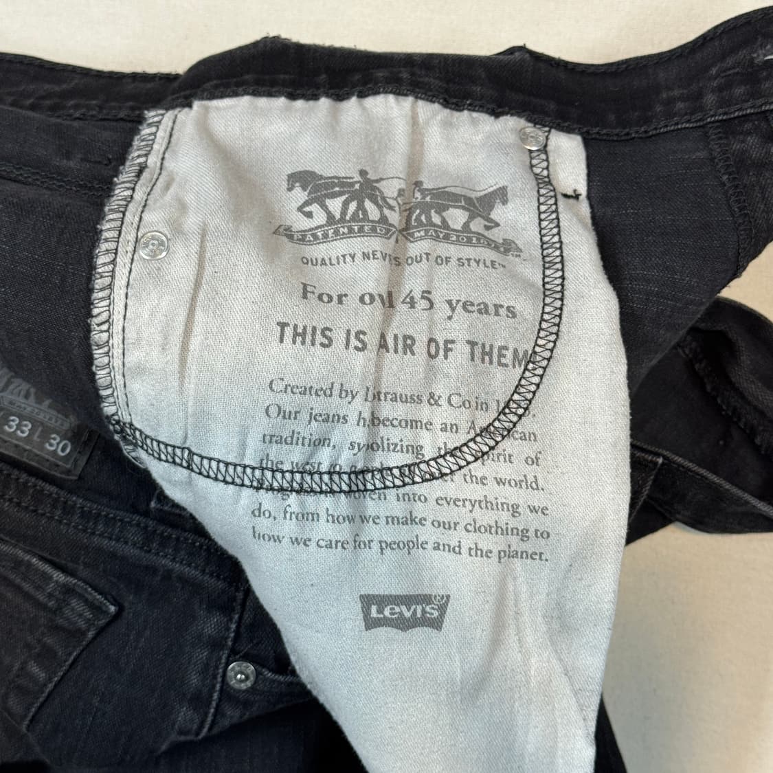 34inch) 리바이스 569 블랙진 데님 청바지 상품이미지9