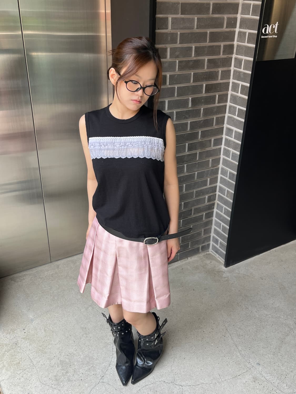 Jil Sander Navy 질샌더 플리츠 스커트  상품이미지5