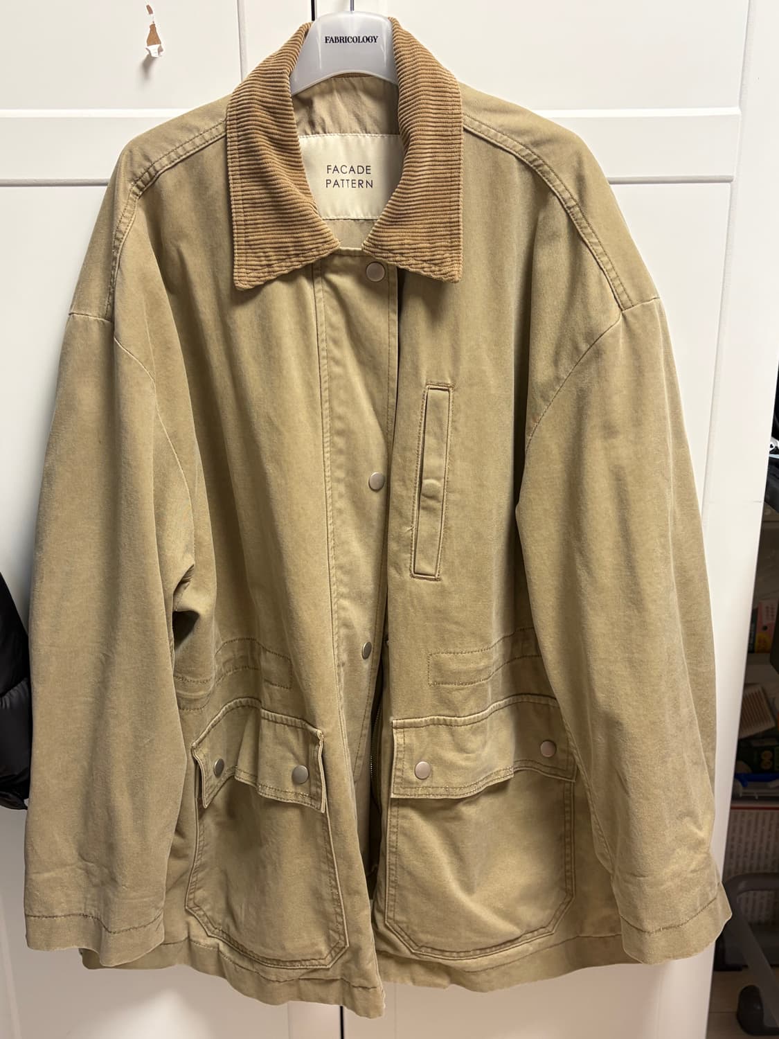 파사드패턴 코튼 유틸리티 자켓 S 카키베이지 상품이미지2