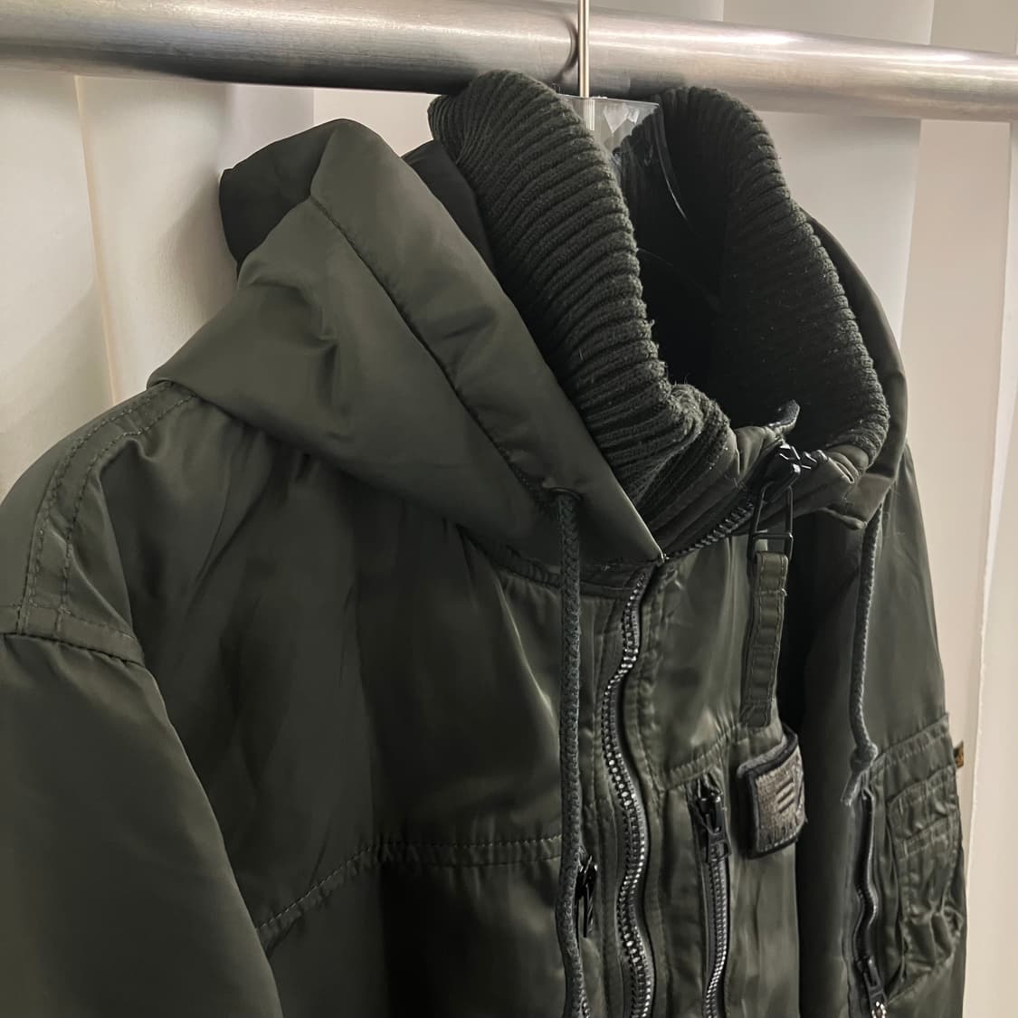 알파인더스트리 카키 후드 ma-1 항공점퍼 XL 상품이미지4