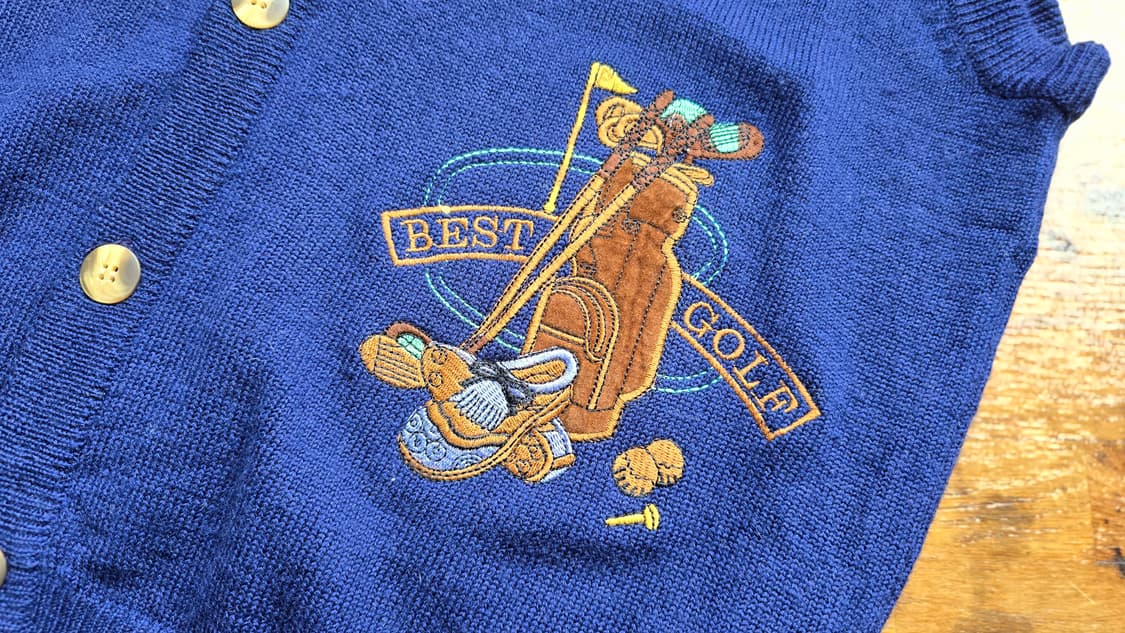 빈티지 골프 자수 울 니트 베스트 조끼 상품이미지2