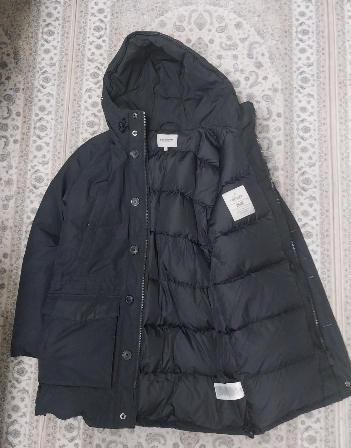 칼하트 블랙 후드 패딩 S (크게나옴) 상품이미지2