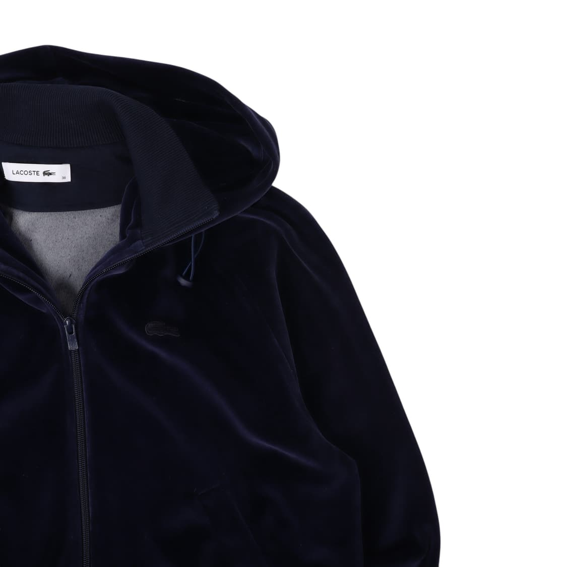 라코스테 우먼스 네이비 벨벳 후드집업 상품이미지3
