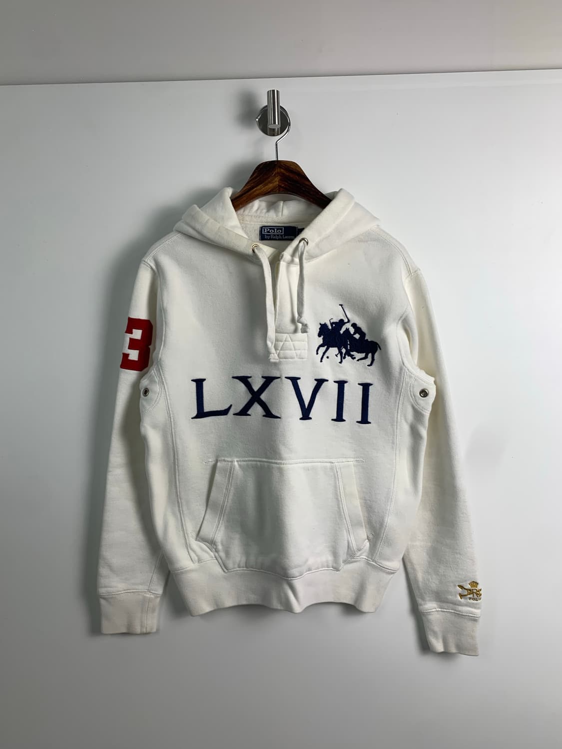 폴로 랄프로렌 럭비 빅포니 화이트 후드티 상품이미지3