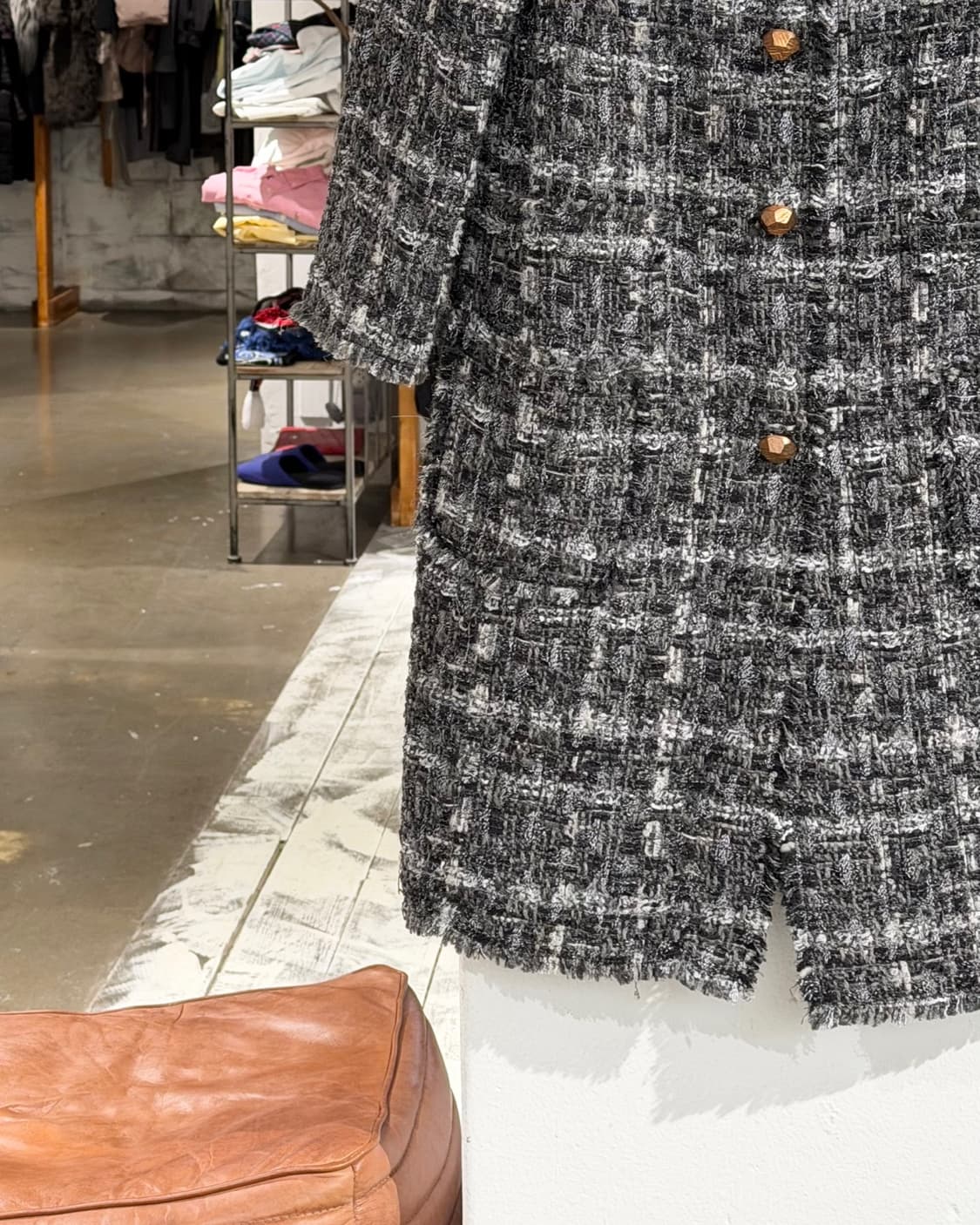 돌체앤가바나 차콜 스냅버튼 트위드 코트 상품이미지5