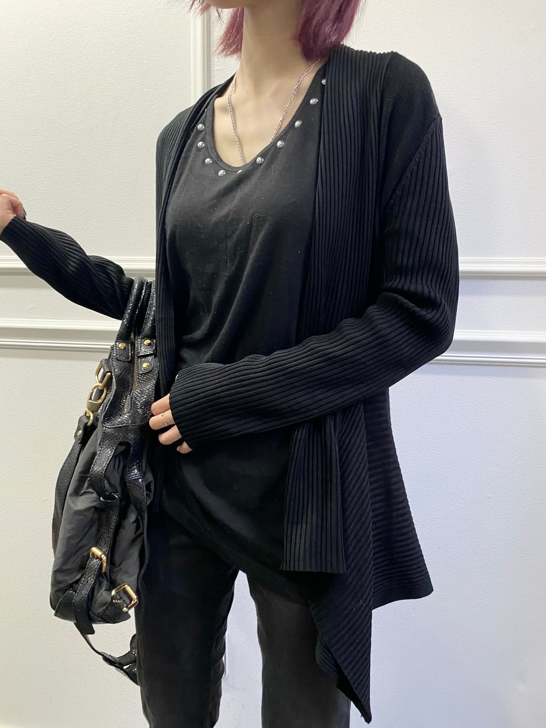 Chic Mood Loose-Fit Black Cardigan 상품이미지6