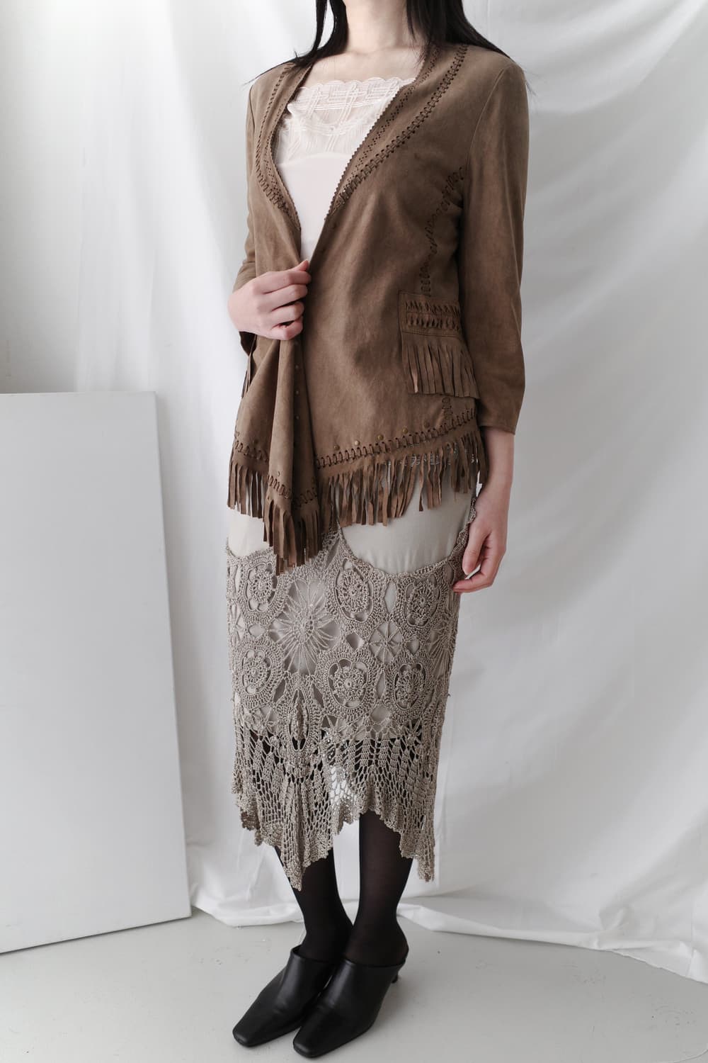 suade fringe snap jacket 상품이미지8