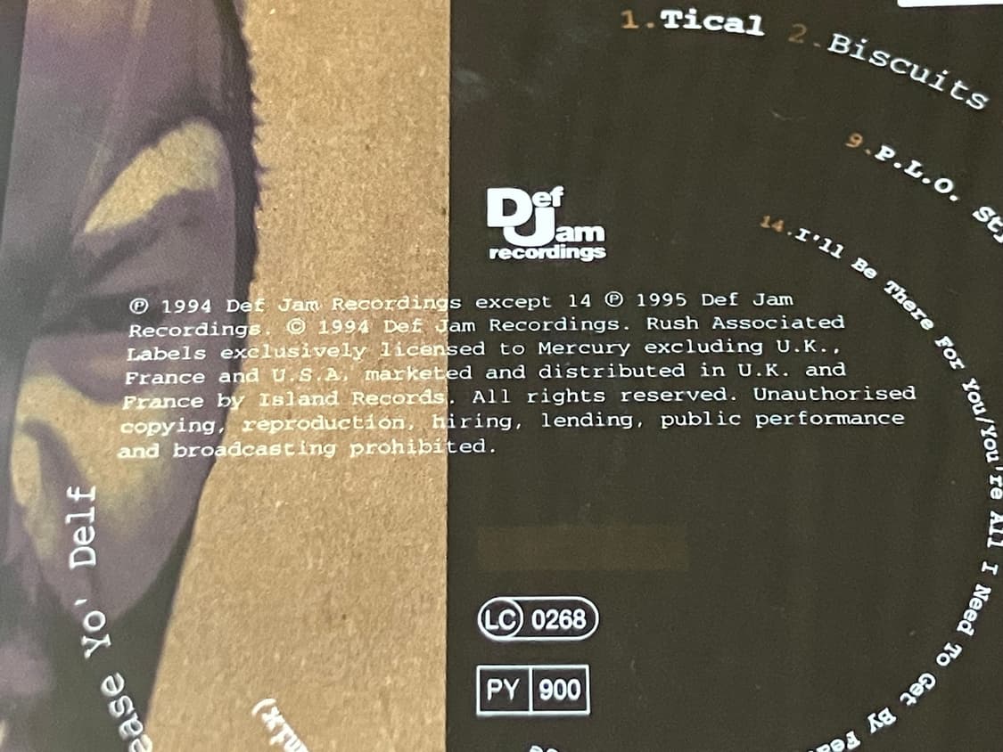 90년대 우탱클랜 메소드 맨 Tical 정규 1집 앨범 랩 힙합 CD 상품이미지6