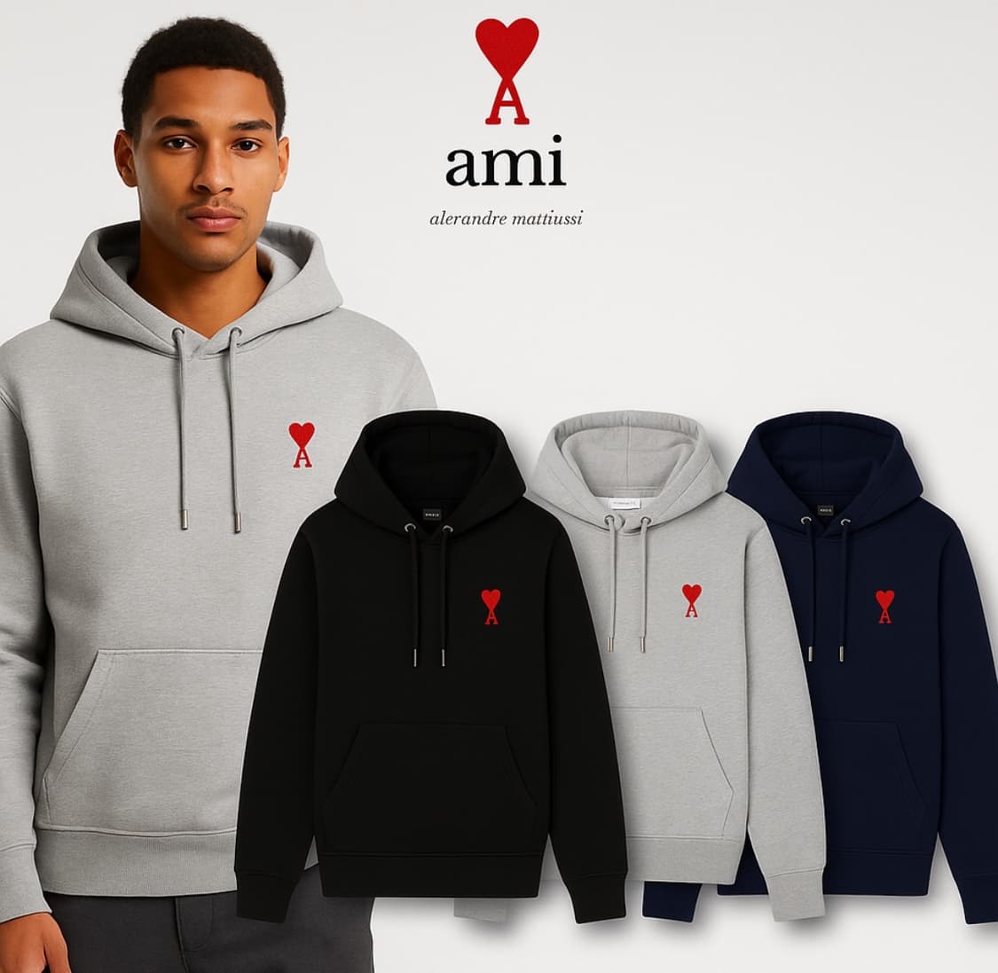 정품/새상품 아미스몰로고후드티 상품이미지1