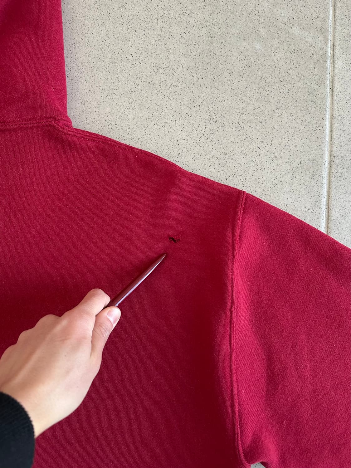 90s 빈티지 러셀 후드집업 레드 L USA 상품이미지5