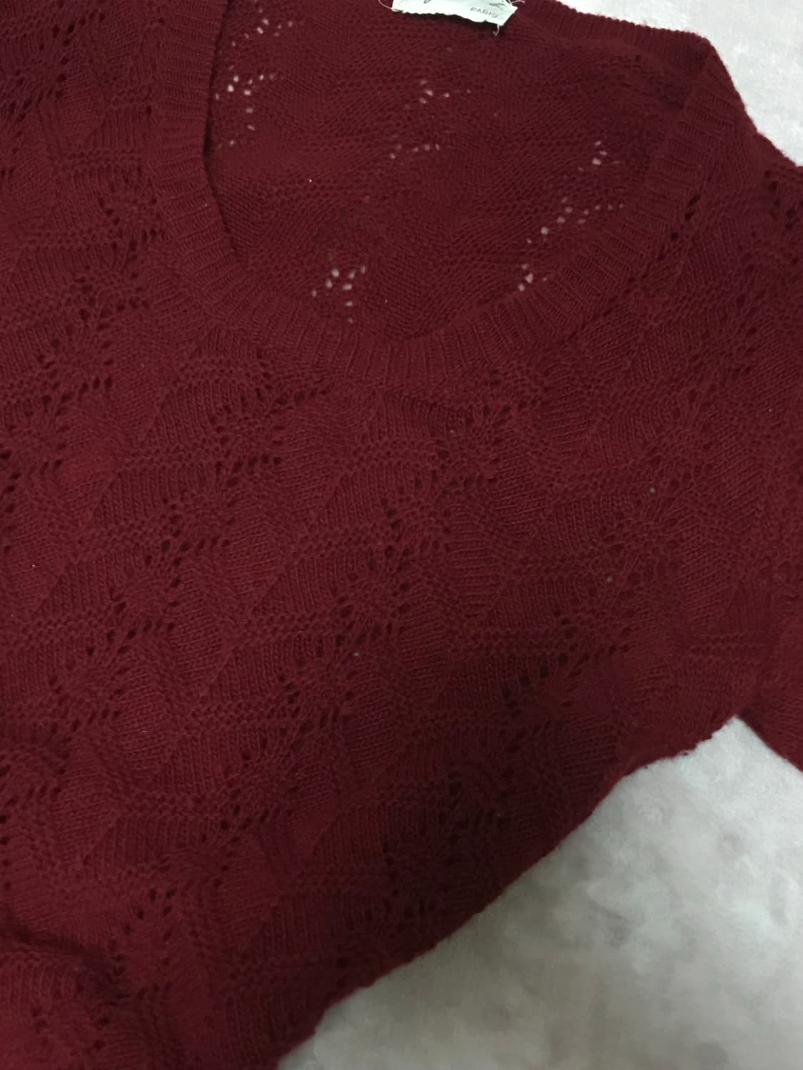 레이스짜임 버건디 원피스 상품이미지2