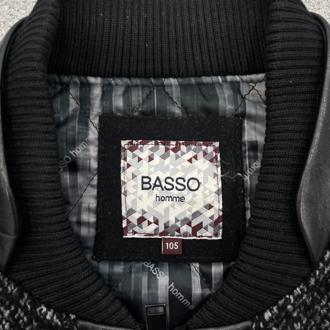 105 바쏘옴므 양가죽 울니트 도킹레더자켓 상품이미지5