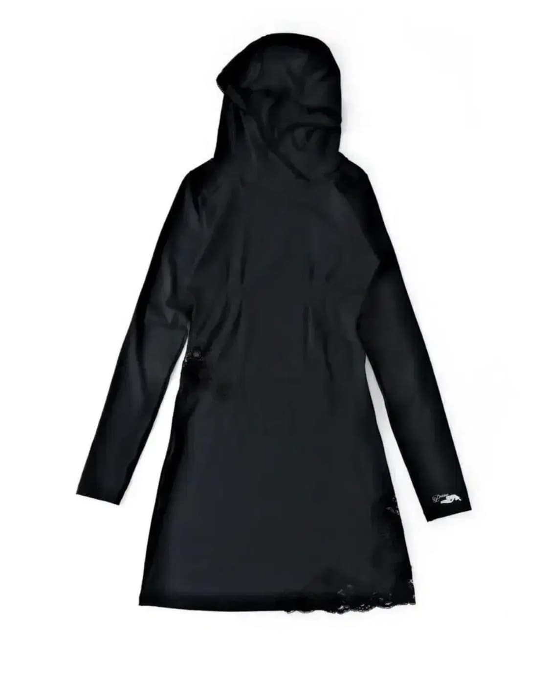 울리카 상투스 레이스 후드 원피스 블랙 상품이미지1