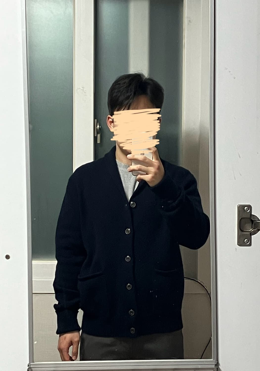 G.R.P 울 숄카라 가디건 m 네이비 상품이미지2