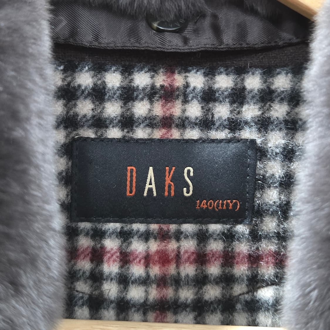 닥스 키즈 퍼카라 패딩 체크코트 140/11Y 상품이미지2