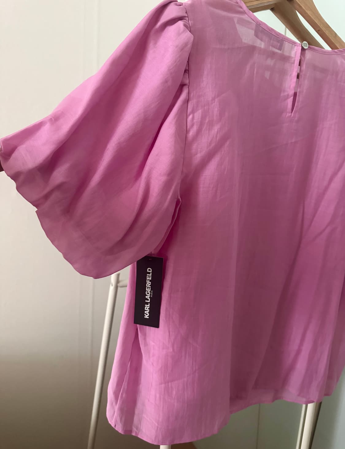 칼 라거펠트 퍼프 슬리브 블라우스탑 77-88 XL 새상품 상품이미지3