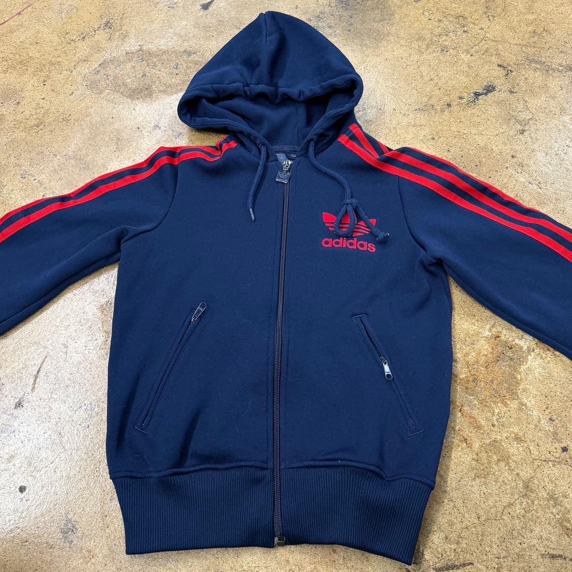 아디다스 네이비 레드 후플 후드집업 플락 져지  상품이미지3