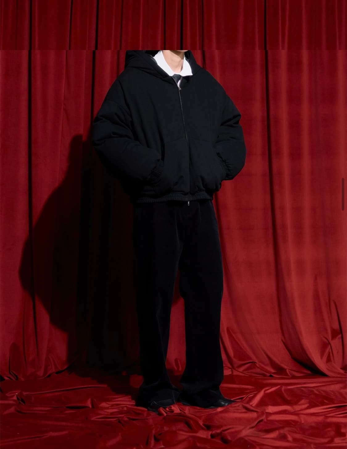 Stu office 패디드 후드 집업 블랙 L사이즈 상품이미지3