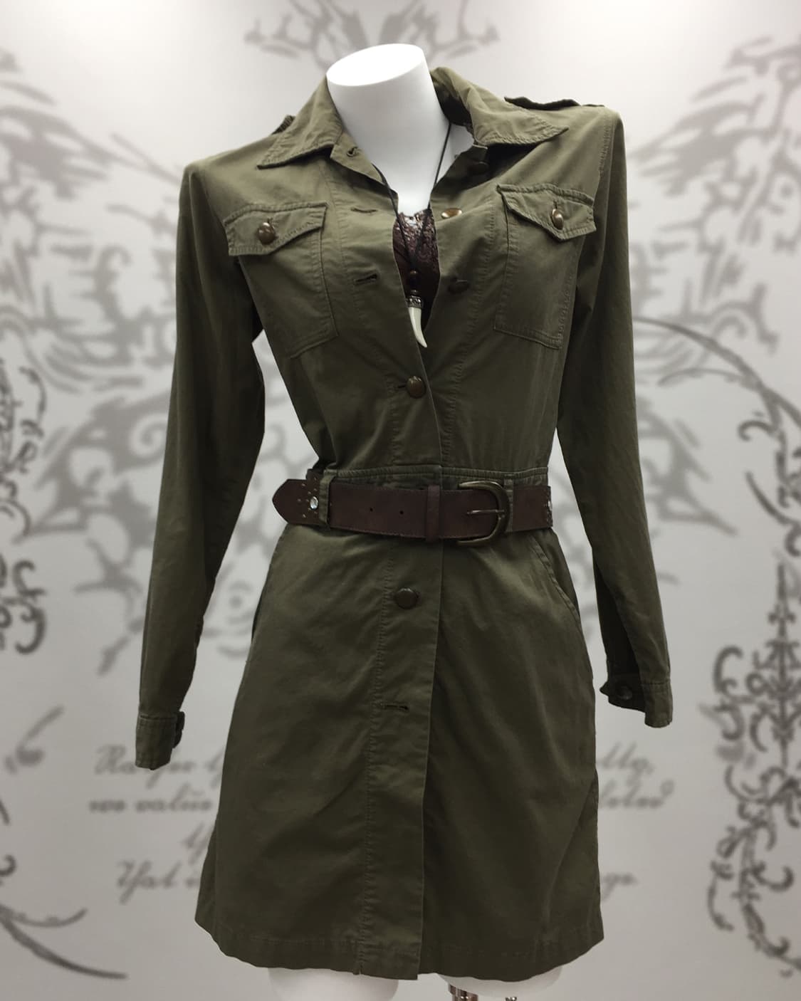 Y2K khaki button dress 상품이미지1
