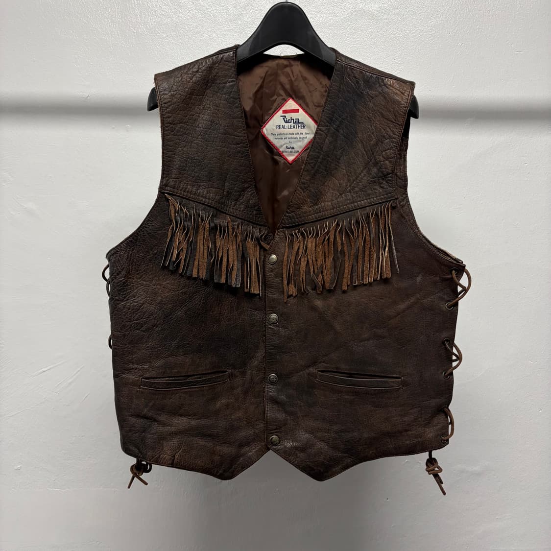 빈티지 프린지 레더 베스트 상품이미지1
