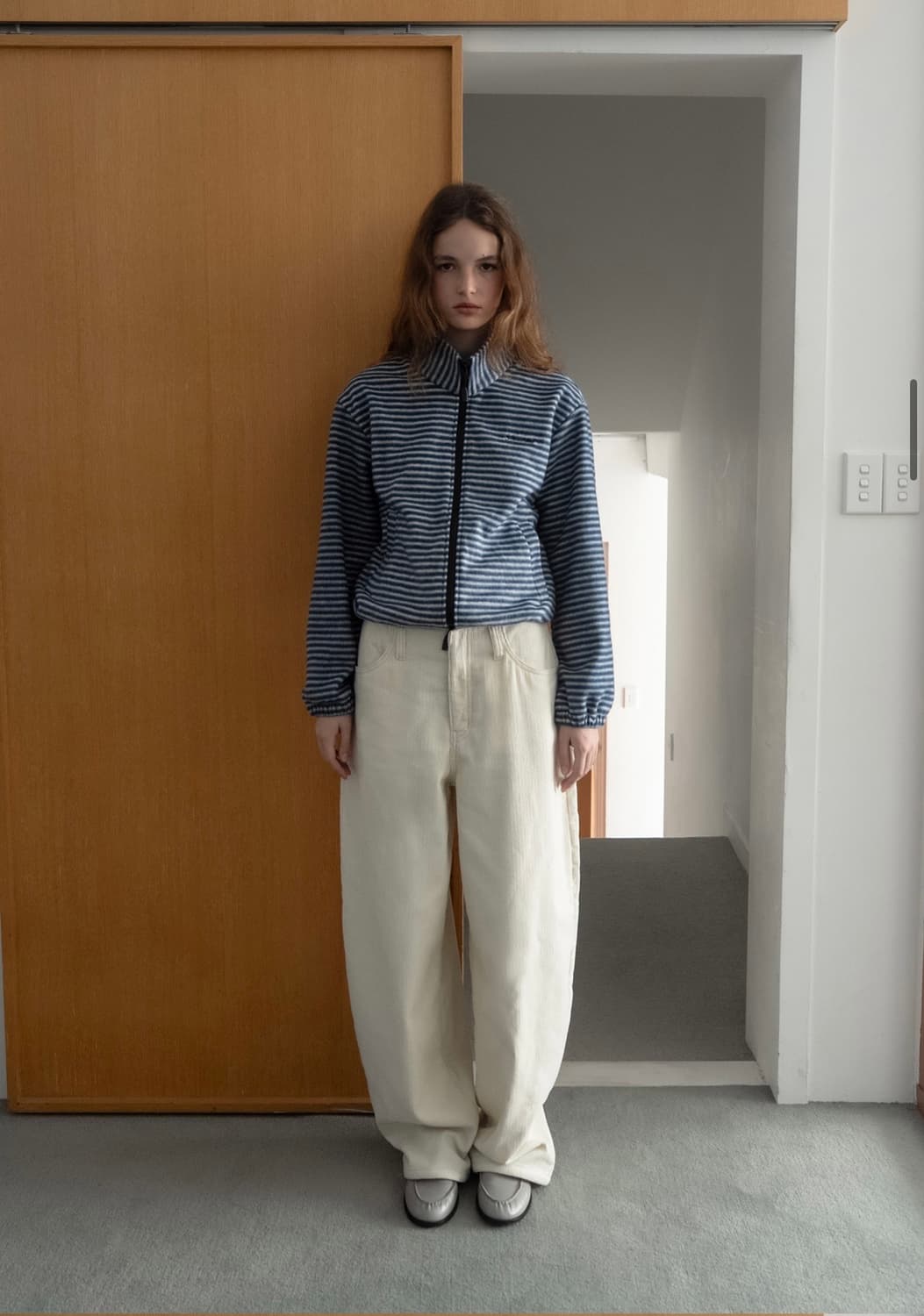 Blue Striped Director Regular Fleece Jum 상품이미지2